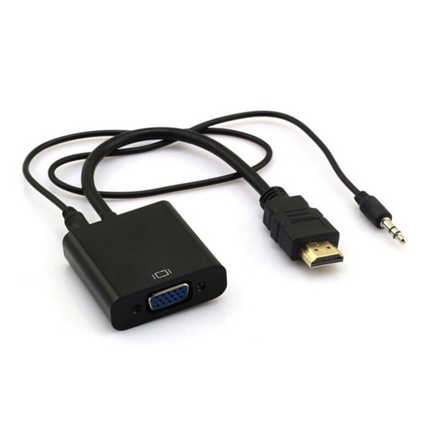 Cable Adaptador HDMI Macho a VGA Hembra con Audio, Color Negro, XCASE HDMITOVGA