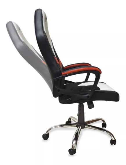 Silla Gamer by NACEB Mod. Titan, Color Blanca, Base de Metal, Semi Reclinable, Naceb NA-0935B