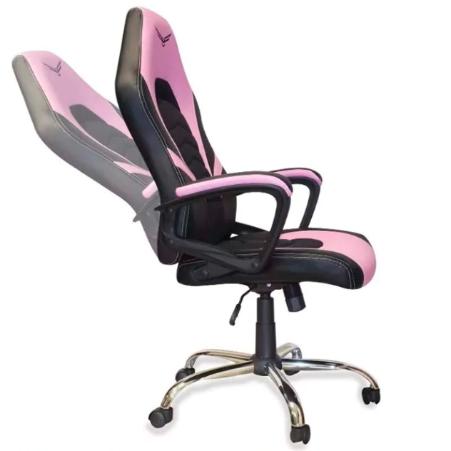 Silla Gamer by NACEB Mod. Titan, Color Rosa, Base de Metal, Semi Reclinable, Naceb NA-0935R