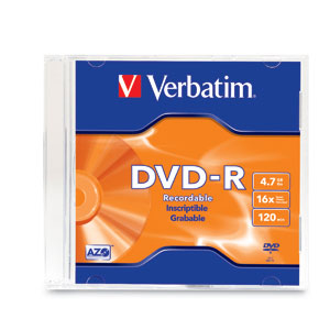 Disco P/ Grabar (DVD-R), 1 Pieza, Escritura 16X, Almacenamiento 4.7 GB, VERBATIM 95093
