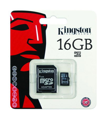 Tarjeta MicroSDHC, Capacidad 16GB, Clase 4, Incluye Adaptador SD, KINGSTON SDC4/16GB