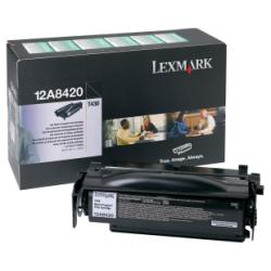 Cartucho de Toner Original 12A8420, Color Negro, Rendimiento Aprox. 3,000 Páginas, LEXMARK 12A8420