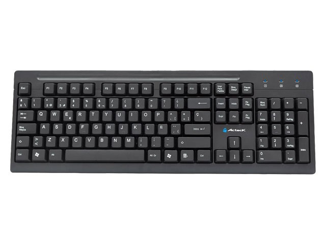 Teclado Alámbrico (USB) Modelo AT-2700, Longitud del Cable 1.4 Metros, Español, Color Negro, ACTECK WKTE-003