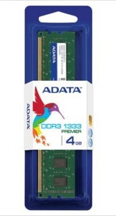 Memoria RAM DDR3 U-DIMM, PC3-10600 (1333MHz), 4GB, 1.5V, CL9, ADATA AD3U1333W4G9-S