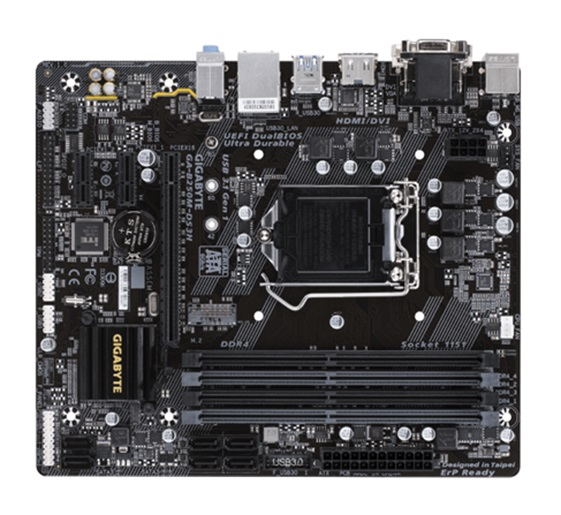 Tarjeta Madre Gigabyte GA-B250M-D3H, 4xDDR4, PCIe, Gigabit, VGA / DVI / HDMI, Socket 1151