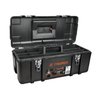 Caja Para Herramienta, Plástica, Largo 23", Uso Industrial, Broches Metálicos, TRUPER CHP-23X