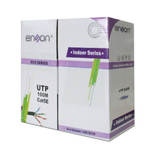 Bobina de Cable Enson Cat5e (UTP) para uso interior de 100m. Color Negro