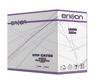 Bobina de Cable Enson Cat5 (UTP) Caja con 305 m, Blanco, 24 AWG, Sólido