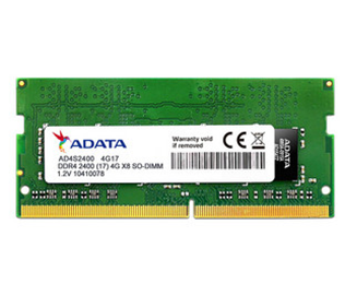 Memoria RAM DDR4 SO-DIMM, PC4-19200 (2400MHz), 4GB, 1.2V, CL17, ADATA AD4S2400J4G17-S