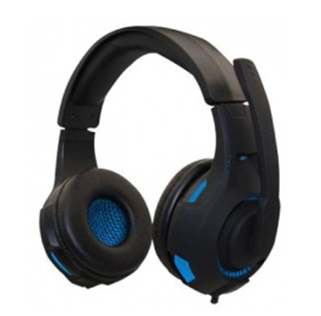 Audífonos Con Micrófono Gamer, Alámbricos (3.5 mm Doble), Color Negro / Azul, Longitud Cable 2.1 Metros, NACEB NA-0304A