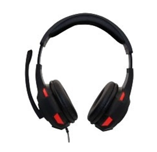 Audífonos Con Micrófono Gamer, Alámbricos (3.5 mm Doble), Color Negro / Rojo, Longitud Cable 2.1 Metros, NACEB NA-0304R