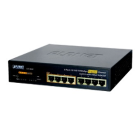 Switch no administrable PoE de 8 puertos 10/100/1000 Mbps con 4 puertos PoE 802.3af