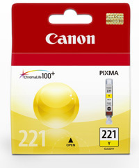 Cartucho de Tinta Original Modelo CLI-221, Color Amarillo, Rendimiento Aprox. 530 Páginas, CANON 2949B001AA