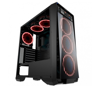 Gabinete Eagle Warrior ATX Skynet Ventana Sin Fuente USB 3.0 Negro / Rojo CGSKYNET01H8REGW