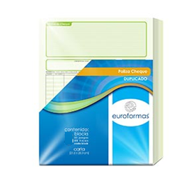 Block de Pólizas de Cheques, Duplica Cta 25 Juegos, 50 Hojas, EUROFORMAS ER0115