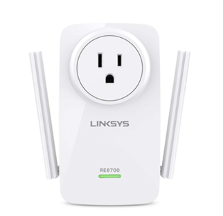 Extensor de Rango Wi-Fi AMPLIFY, AC1200, Doble Banda (2.4GHz, 5GHz), 1 Puerto Ethernet 10/100/1000Mbps, 1 Toma Corriente Integrada, LINKSYS RE6700