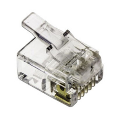Bolsa C/ 100 Conectores RJ11, Transparente, 4 Contactos, XCASE TELPLUGRJ11