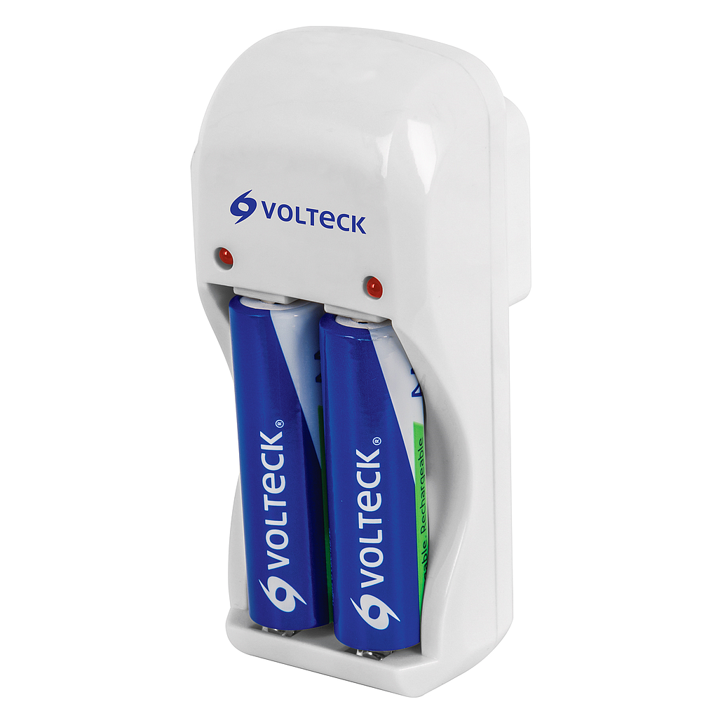 Cargador de Pilas VOLTECK, AA, AAA y 9V, Incluye 2 Pilas AAA, TRUPER CA-RE-8