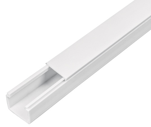 Canaleta de PVC VOLTECK, 1 Vía, Medidas 17 x 20 mm, Longitud 2 Metros, Con Adhesivo, TRUPER CAN-1720A