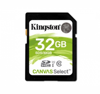 Tarjeta SDHC, Capacidad 32GB, Clase 10 UHS-I,  80MB/seg (lectura), 10MB/seg (escritura), Modelo Canvas Select™, Kingston SDS/32GB