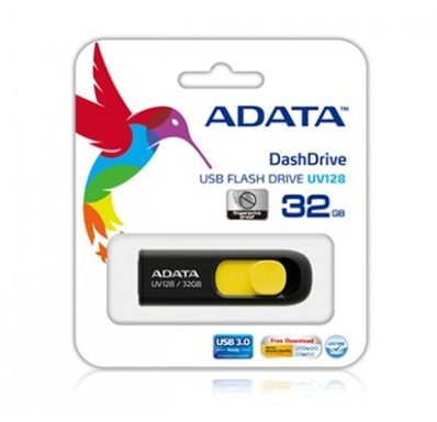 Memoria USB | Capacidad 32GB | Modelo UV128 | USB 3.1 | Color Negro/Amarillo | AUV128-32G-RBY