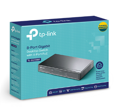 Switch de Escritorio de 8 Puertos Gigabit con 4 Puertos PoE, No Administrable, Plug and Play, TL-SG1008P