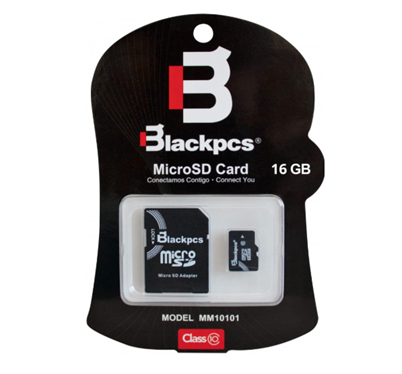 Tarjeta MicroSDHC | Capacidad 16GB | Clase 10 | Con Adaptador SD | Blackpcs® MM10101-16