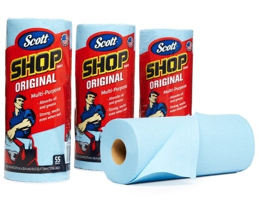 Rollo de Toallas (Scott Shop), 55 Toallas (4 Metros), Color Azul, KIMBERLY CLARK 75130