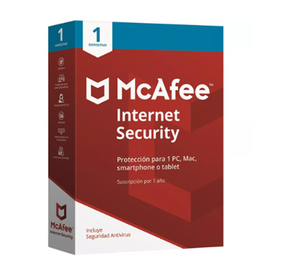 McAfee Internet Security, 1 Dispositivo, 1 Año, MIS00LNR1RP1