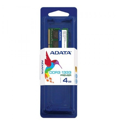 Memoria RAM DDR3 SO-DIMM, PC3-10600 (1333MHz), 4GB, 1.5V, CL9, Adata AD3S1333W4G9-S