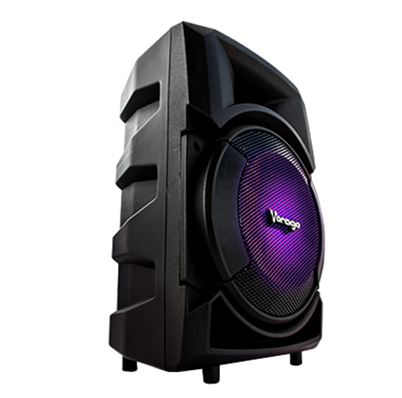 Bocina (Bafle), 8.0", Conexión Bluetooth / USB / SD  / 3.5 mm, Color Negro, Incluye Control y Micrófono Alámbrico, Recargable, VORAGO KSP-300