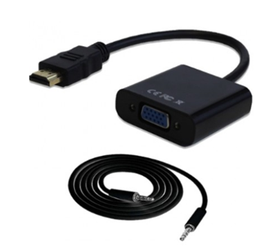 Adaptador de Video HDMI - VGA (M-H), C/ Cable de Audio 3.5mm, BROBOTIX 110964N
