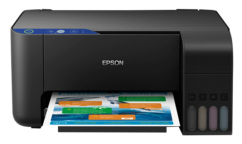Impresora Multifuncional EcoTank L3110, Alámbrica, Imprime, Copia, Escanea, Tecnología de inyección de tinta MicroPiezo de 4 colores (CMYK), EPSON C11CG87301