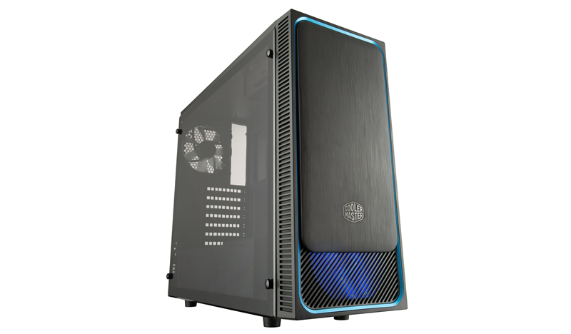 Gabinete Cooler Master, Modelo MasterBox E500L, C/Ventana LED Azul, ATX / Micro-ATX / Mini-ATX, USB 3.0, Negro/Azul, Sin Fuente De Poder, MCB-E500L-KA5N-S00
