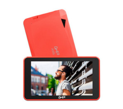 Tablet GHIA AXIS7 (T7718), CPU QC (hasta 1.5 GHz), RAM 1GB, 8GB, Soporta micro SD, Pantalla MultiTouch 7", Wi-Fi 802.11 b/g/n, BT, Cámaras: 0.3MP/2MP, Android 7.1, Color Rojo