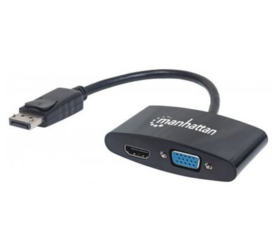 Adaptador de Video DisplayPort - HDMI / VGA (M-H), MANHATTAN 152587