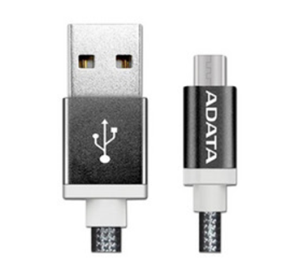 Cable ADATA USB 2.0 macho/MicroUSB macho de 1m. Color Negro, AMUCAL-100CMK-CBK