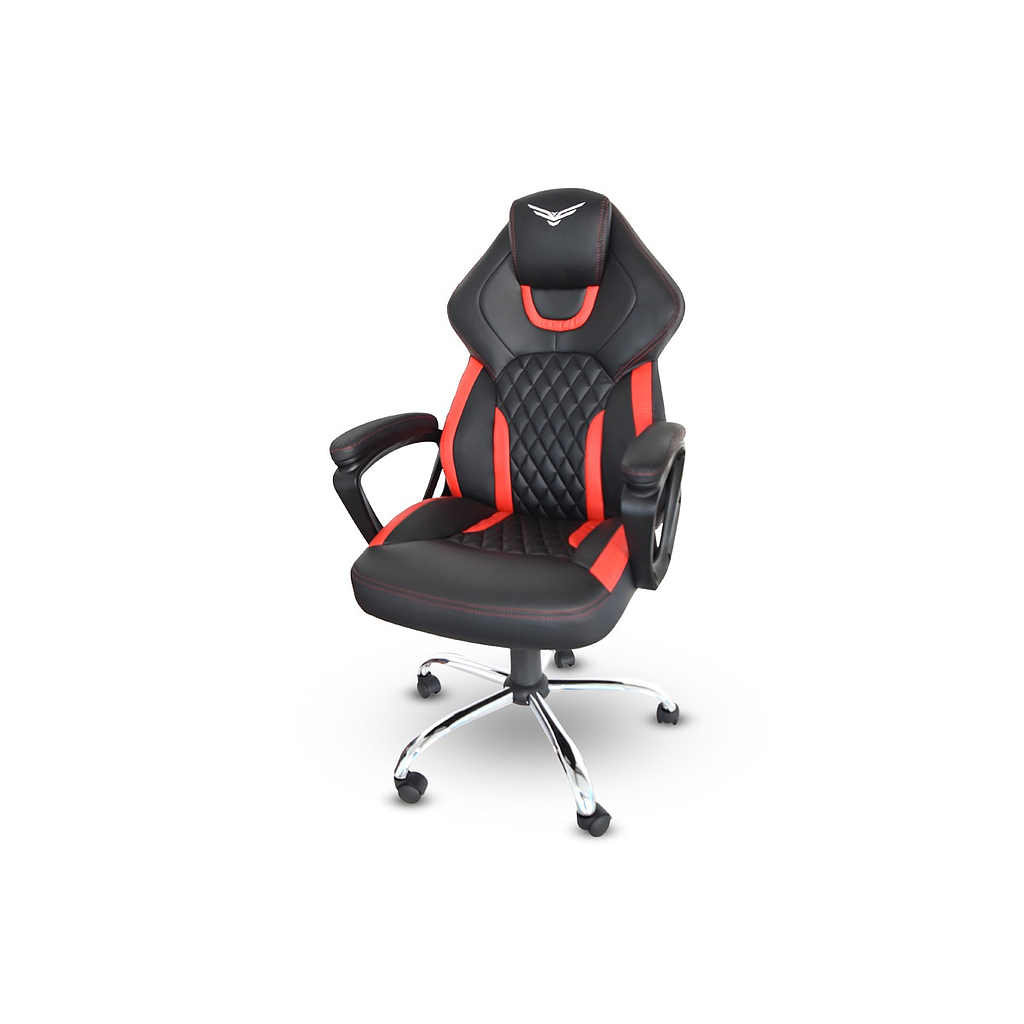 Silla Gamer Modelo Tank, Semi Reclinable, Color Rojo / Negro, Max. 140 Kg, NACEB NA-0913