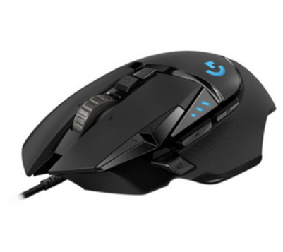 Ratón (Mouse) Gamer Modelo G502 Hero, Alámbrico (USB), Hasta 16000 DPI, 11 Botones, Iluminación RGB, Color Negro, LOGITECH 910-005550