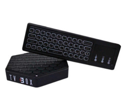 Smart TV Box Blackpcs E0304K-BL 4K UHD 3D con Android, RGB, Wifi, Bluetooth, Color negro, incluye control remoto con teclado