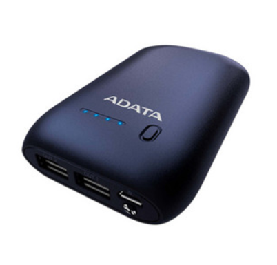 Batería Portátil recargable ADATA Power bank de 10,050 mAh para Smartphones y Tablets, 2 x USB, Color Azul, AP10050-DUSB-5V-CDB
