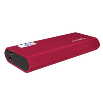 Batería Portátil recargable ADATA AP12500D Power Bank de 12,500 mAh, 2 xUSB, Indicador LED, Color Rojo, AP12500D-DGT-5V-CRD