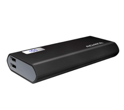 Batería Portátil recargable ADATA AP12500D Power Bank de 12,500 mAh, 2 xUSB, Indicador LED, Color Negro, AP12500D-DGT-5V-CBK