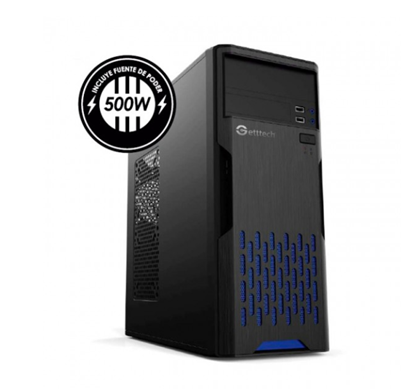 Gabinete ATX / Micro ATX GETTTECH Modelo GG-1801, Incluye Fuente de Poder de 500W, Color Negro, QIAN GG1801