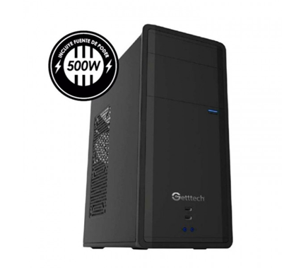 Gabinete ATX / Micro ATX GETTTECH Modelo GG-1802, Incluye Fuente de Poder de 500W, Color Negro, QIAN GG1802
