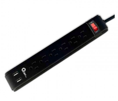 Supresor de Picos Modelo EN260, 6 x NEMA 5-15R, 2 x USB, 127V, 15A, QIAN EN260