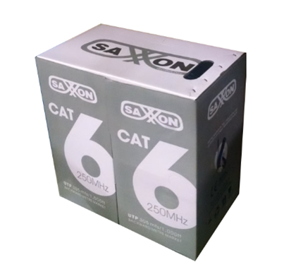 Bobina Cable UTP Cat 6, 4 Pares, 305 Metros (1,000 ft), Color Blanco, Uso Interior, SAXXON OUTP6CCA305BC