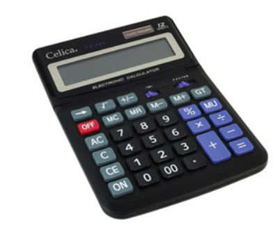 Calculadora de Escritorio Mega, 12 Dígitos, Color Negro, CELICA CA-289