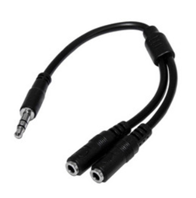 Adaptador de Audio 3.5 mm - 3.5 mm (1x H - 2x M), Color Negro, STARTECH MUY1MFFS