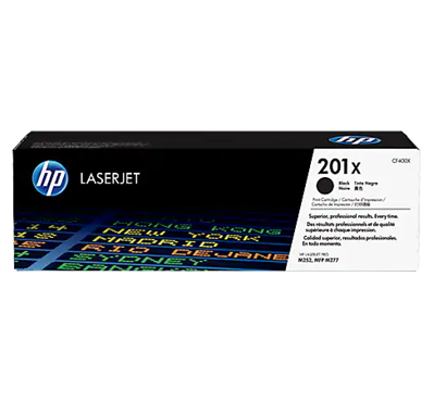 Cartucho de Tóner Original LaserJet 201X de Alta Capacidad, Negro, Rendimiento Aprox 2,800 Páginas, HP CF400X